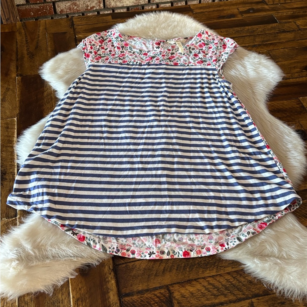 Matilda Jane Navy Striped Floral Blouse